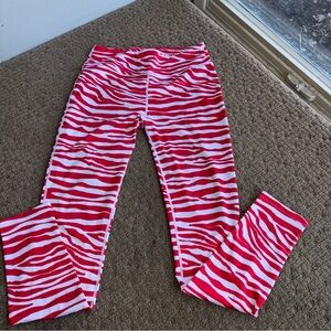 Women’s red white zubaz pattern leggings pants large long Buffalo football bills